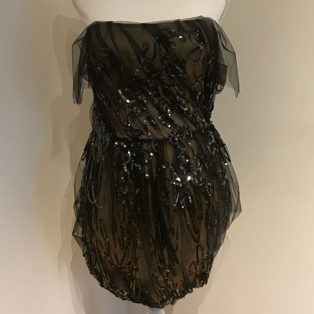 Vera Wang NWT Black Sequined Minidress